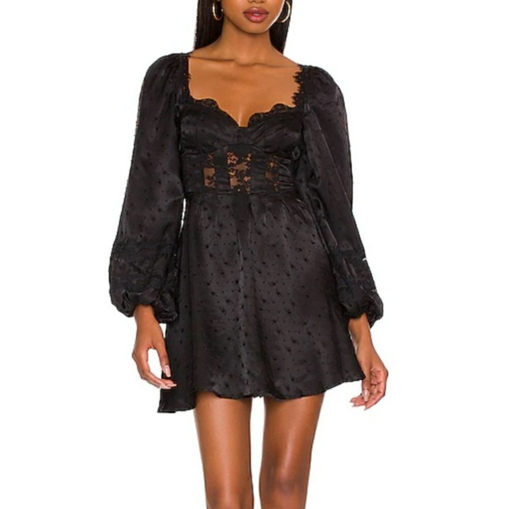 🍋 For Love and Lemons Natalie Dress in Black - Picture 4 of 16